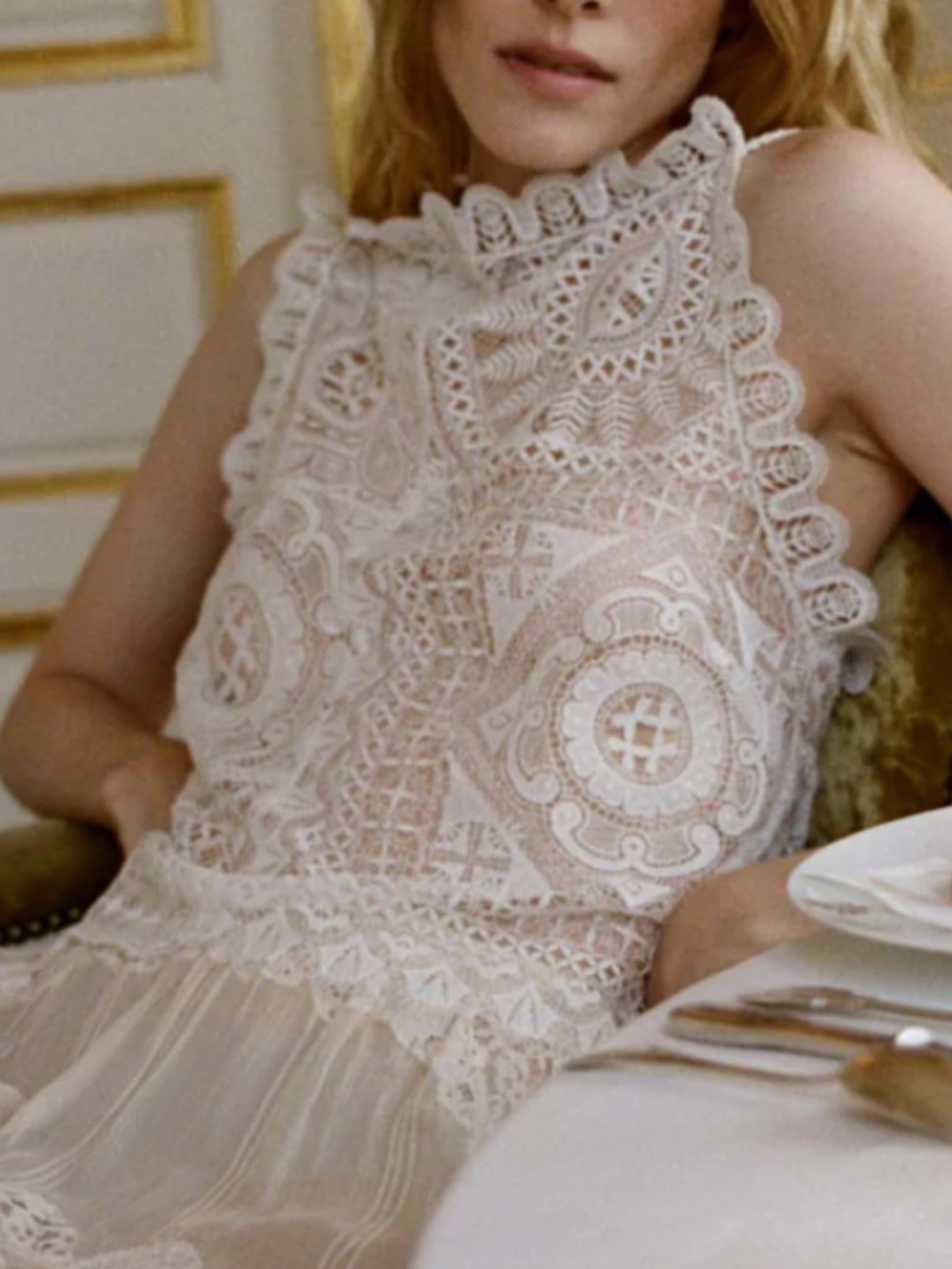 Brand new Doen Handkerchief Top in Salt Color XS